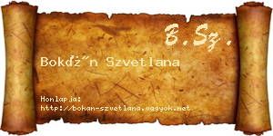Bokán Szvetlana névjegykártya